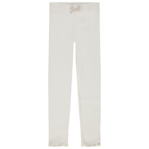 Geribbelde legging met fantasieknoop voor meisjes 