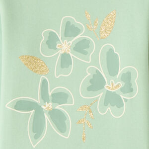 Glitter print fleece sweatshirt for girls 