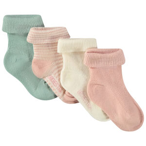 Lot de 4 paires de chaussettes retroussables pour bébé fille 
