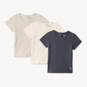Lot de 3 t-shirts manches courtes unis pour bébé fille 