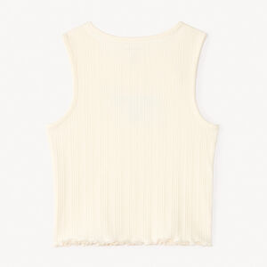 Débardeur en maille côtelée fantaisie broderie "Saint Tropez" pour fille 