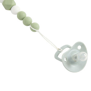 Fopspeenclip in hout en silicone groen 