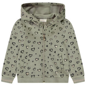 Vest met capuchon in fleece met fantasieprint voor meisjes 