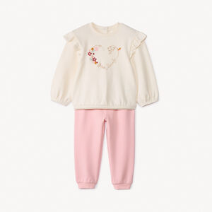 Ensemble sweat + jogging fantaisie pour bébé fille  