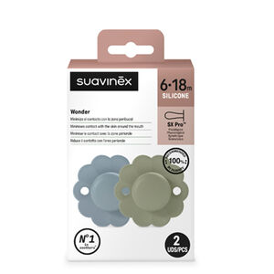 Sucette Wonder silicone Spring Lake/Hedge Green 6/18M 2pcs 