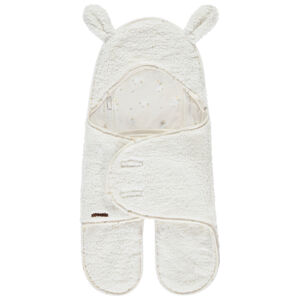 Nid d'ange en sherpa avec capuche ludique La Vie à la Ferme écru 