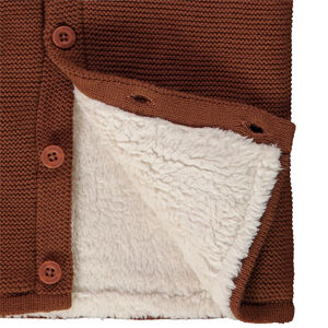 Gilet met speelse kap in effen breiwerk voor baby jongen 