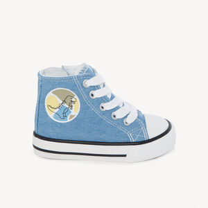 Sneakers hoge van stof jeans effect met rits voor baby jongen 