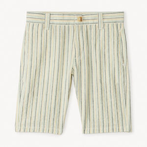 Gestreepte katoenen bermuda voor jongens 