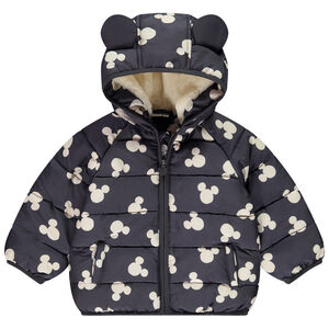Doudoune en sherpa imprimé Mickey Disney + capuche avec relief 