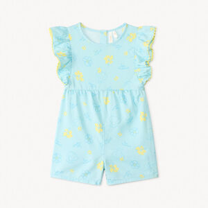 Korte jumpsuit met bloemenprint voor meisjes. 