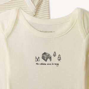 Set van 7 bodies met lange mouwen met ski-motieven voor baby 