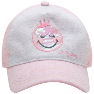Tweekleurige pet met Smiley Baby borduursel voor meisjes 
