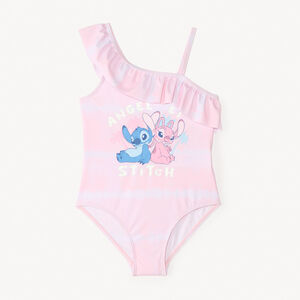 Maillot de bain 1 pièce bretelles asymétriques Stitch et Angel Disney pour fille 