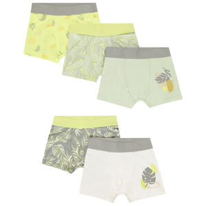 Set van 5 boxershorts met bladerenmotief voor jongen 