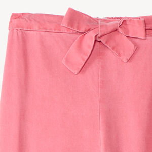 Pantalon large fille à nœud rose 