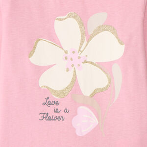 Set van 4 fantasie t-shirts met lange mouwen voor meisjes in jersey, met ronde hals en diverse prints en kleuren zoals roze, ecru, steenkool en beige 