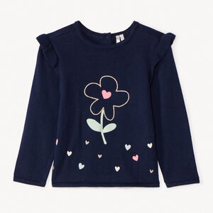 Pull en tricot print fleur pour bébé fille 