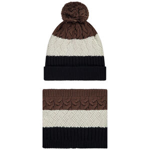 Set van muts en snood met kleurblok effect voor jongens 