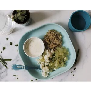 Assiette en silicone avec ventouse Bleu 