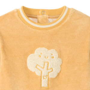 Pyjama in fluweel met patchboom in 3D-lusjes effect voor baby 