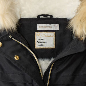 Waterafstotende parka met kap en afneembare nepbont voor meisjes 