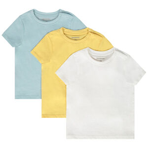 Set van 3 t-shirts korte mouwen in effen jersey voor baby jongen 