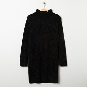 Zwarte zwangerschapsjurk in chenille tricot 