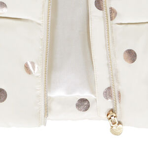 Doudoune sans manches imprimé pois irisés pour fille 