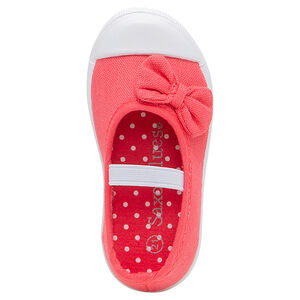 Babies en toile avec nœud et lanière élastiquée pour bébé fille 