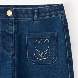 Baggy jeans met tulpenborduur voor babymeisjes 
