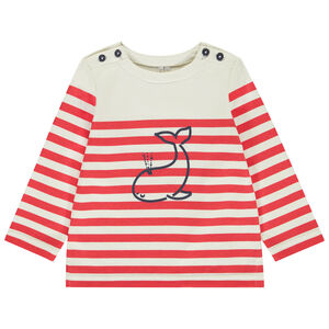 Marinière molleton à puff print baleine pour bébé garçon 