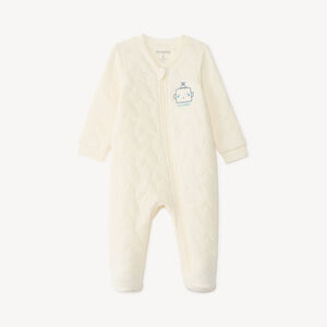 Donsbieden met rits voor babyjongens, gewatteerd met sterpatronen. 