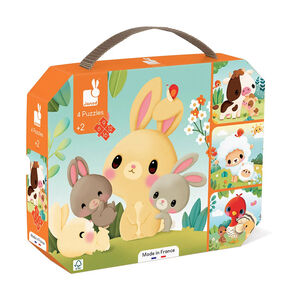 Modulaire boerderijdierenpuzzel met 6 tot 16 stukjes 