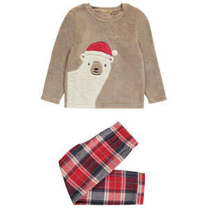 Set pyjama 2 pièces avec pantalon en flanelle à carreaux 