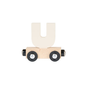 Houten "U" wagen - blauw 