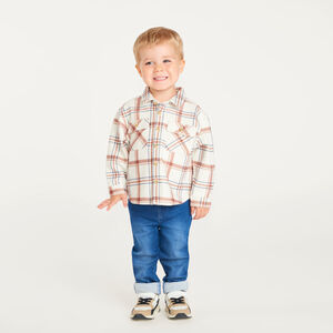 Hemden voor babyjongens in flanel met een plaidpatroon 