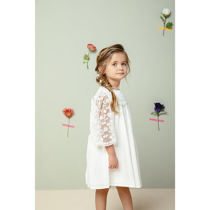 Robe De Ceremonie Blanche A Details En Tulle Brode Orchestra Be