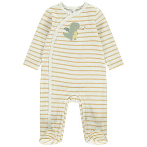 Pyjama in fluweel met strepen en drakenpatch voor jongen 