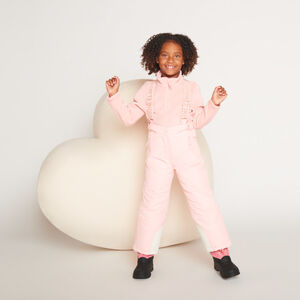 Pantalon de ski uni à bretelles amovibles pour fille 