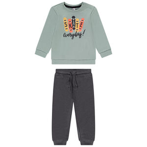 Joggingset van fleece met fantasieprint voor babyjongen 