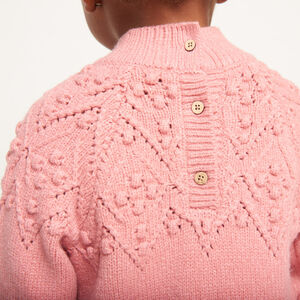 Gebreide jurk met lange mouwen, effen, voor meisjes 