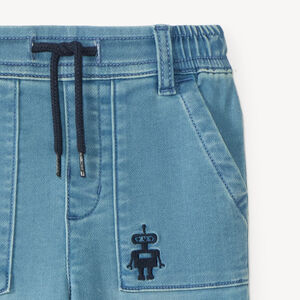 Baggy jeans met robotborduursel voor babyjongens 