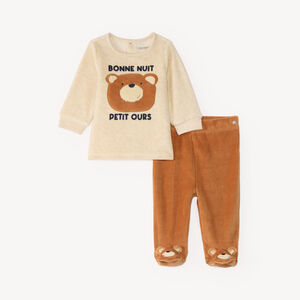 Velours pyjama set voor baby jongens 