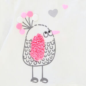 Tunique manches longues print oiseau pour bébé fille 