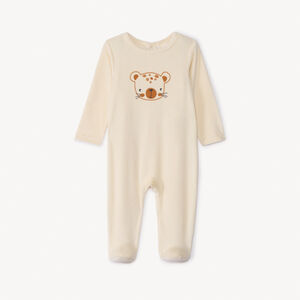 Pyjama in fluweel met print voor babyjongens 