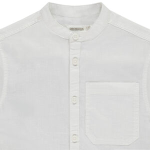 Chemise met korte mouwen en mao-kraag voor jongen 