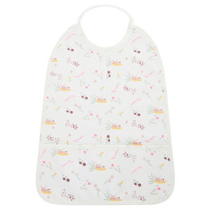 Bavoir imperméable à poche et col élastiqué imprimé fleurs 