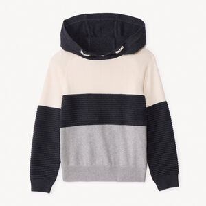 Pull manches longues à capuche effet colorblock pour garçon  