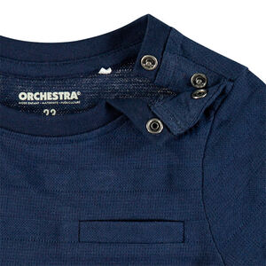 T-shirt met korte mouwen, in fantasy knit, met zak 